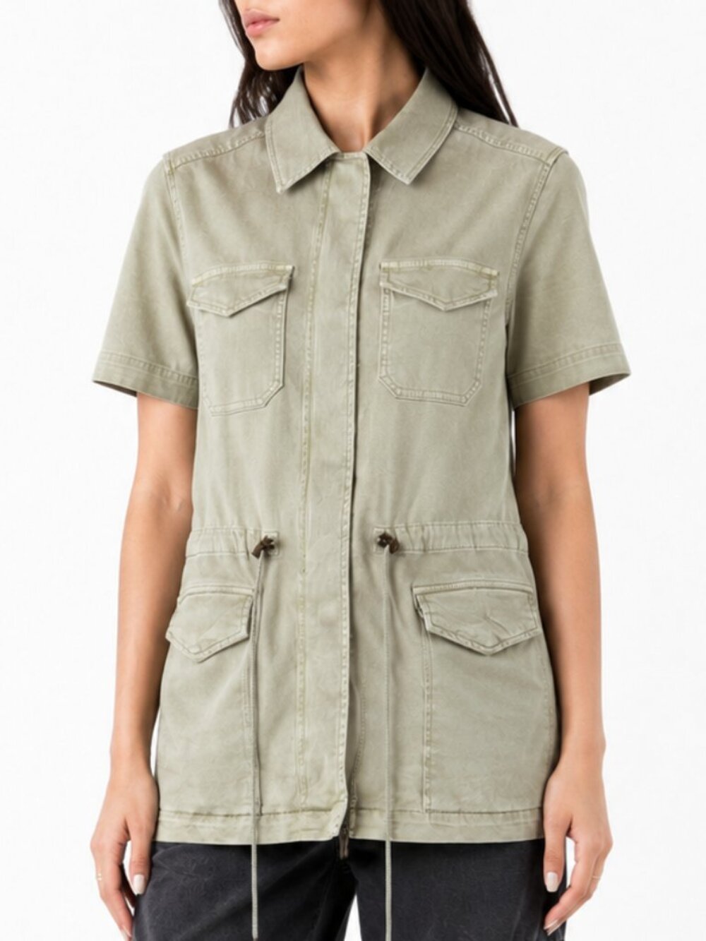 Liverpool Utility Shacket Olive Green Size XS